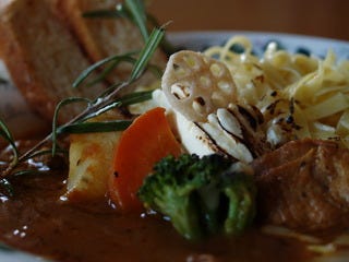 焼きスープカレーパスタ　タリアテッレ