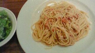 渡り蟹の入ったトマトクリームソース　スパゲッティー