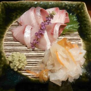 柿ナマスとブリ刺し