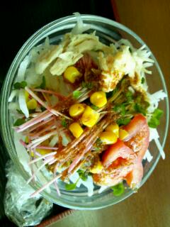 蒸し鶏とさくらかいわれ大根サラダ