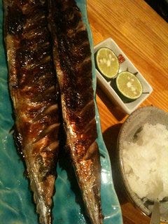 秋刀魚の腸焼き