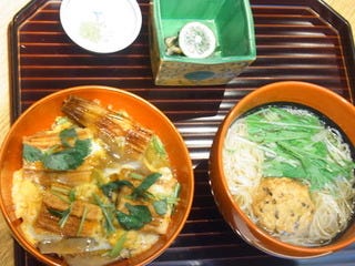 焼き穴子柳川丼　と　飛龍頭煮麺