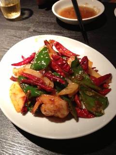 ぷりぷり大蝦の唐辛子炒め