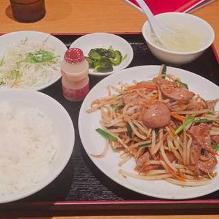 ニラレバー炒め定食