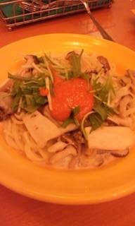 たらことホタテときのこのクリームパスタ