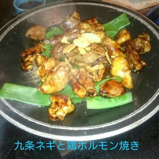 料理長のおすすめ　九条葱と鶏ホルモン焼き