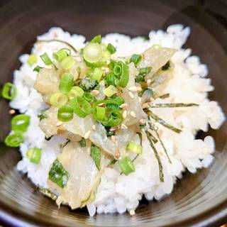 天然ひらめの香味和え