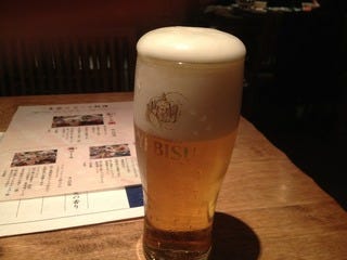 エビス樽生　グラス