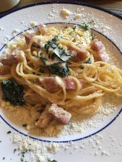 ほうれん草とベーコンのクリームパスタ