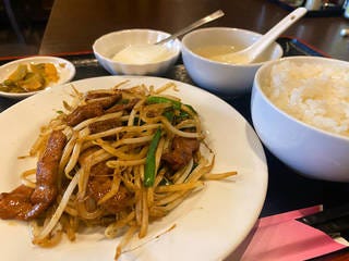 ニラレバ炒め定食