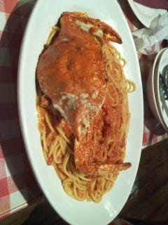 渡り蟹のスパゲティ