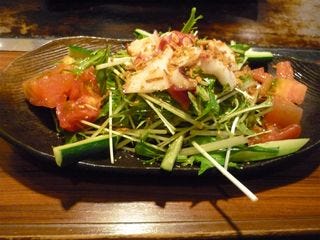 蛸と水菜のシャキシャキサラダ