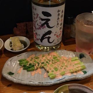 アスパラの明太マヨかけ