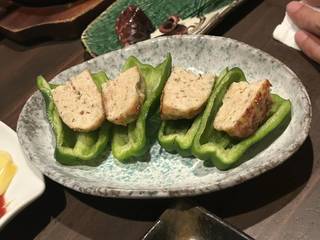 鶏つくねと生ピーマン
