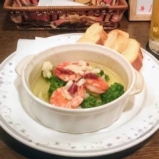 エビと季節野菜のアヒージョ