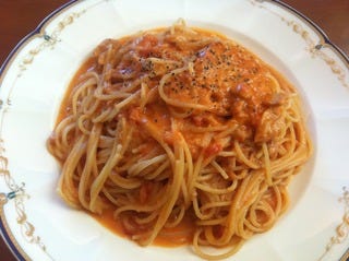 ツナとトマトのクリームパスタ