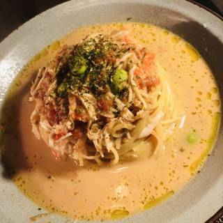 カニのトマトクリームパスタ