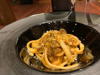 吉田うどん　鹿肉のラグーソース