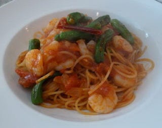 芝エビとししとうのアラビアータ