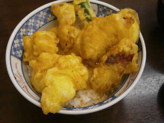 鱧と蛸の二色天丼