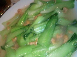 青菜と干し海老の塩炒め