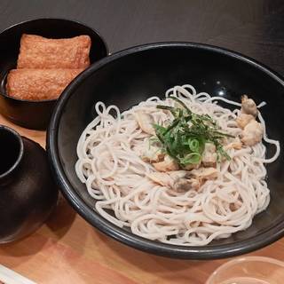 冷やし深川あさりそば　いなりセット