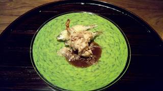 もろこをカダイフで巻いたの