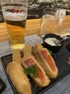 サーモンのレアフライ