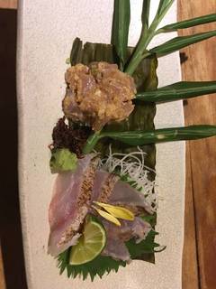 甘鯛昆布〆と出西生姜なめろう　盛り合わせ