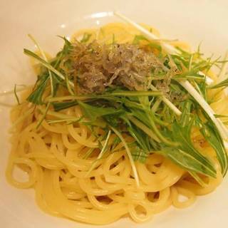 じゃこと水菜のバターしょうゆ