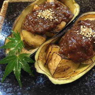 高知県産米茄子の肉味噌田楽