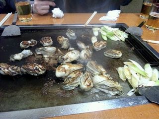 カキとネギのバターしょうゆ焼き