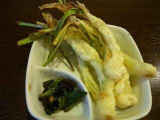 島らっきょの天ぷら