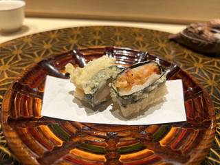 お餅とさくらえびの天ぷら