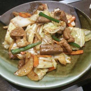 もつのピリ辛野菜炒め