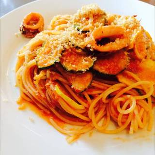 夏イカとうらの野菜のスパゲッティ