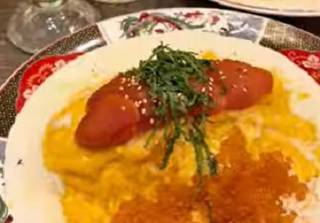 明太子といくらの和風オムライス