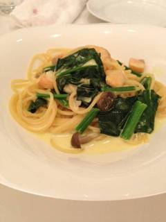魚介ときのこのクリームパスタ