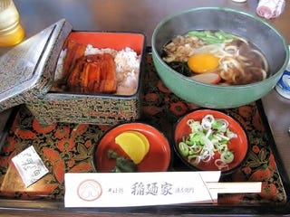 ランチセット　天玉うどんと鰻丼