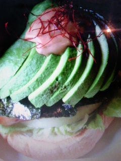 アボガドのハンバーガー