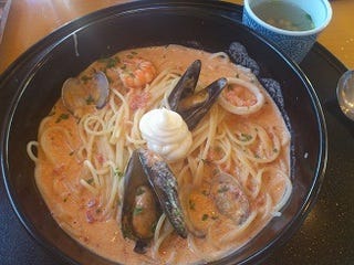 地中海風海老とあさりのスープスパゲッティ