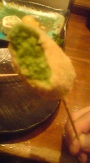 えんどう豆の串揚げ