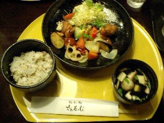 国産若鶏＆安心野菜の黒酢あんかけ定食