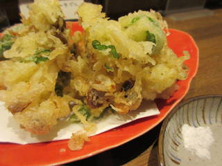 しらすと万願寺唐辛子のかき揚げ