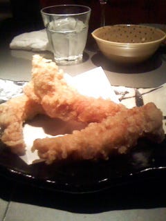 かしわの天ぷら　かれー塩添え