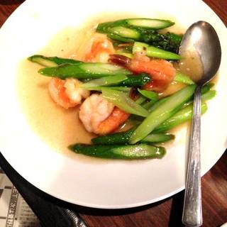 エビとアスパラ炒め