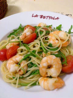 海老とルッコラのスパゲティ