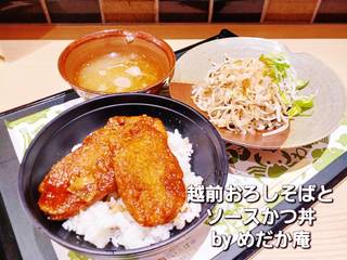 越前おろしそばとソースかつ丼