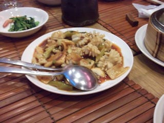 イカの中国黒酢風辛子炒め