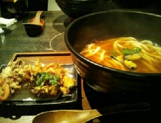 海老ときのこ　かき揚げのおうどん